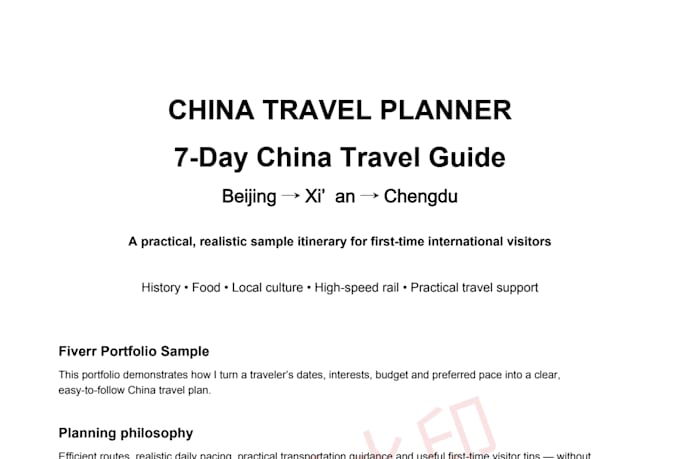 create a personalized china travel itinerary